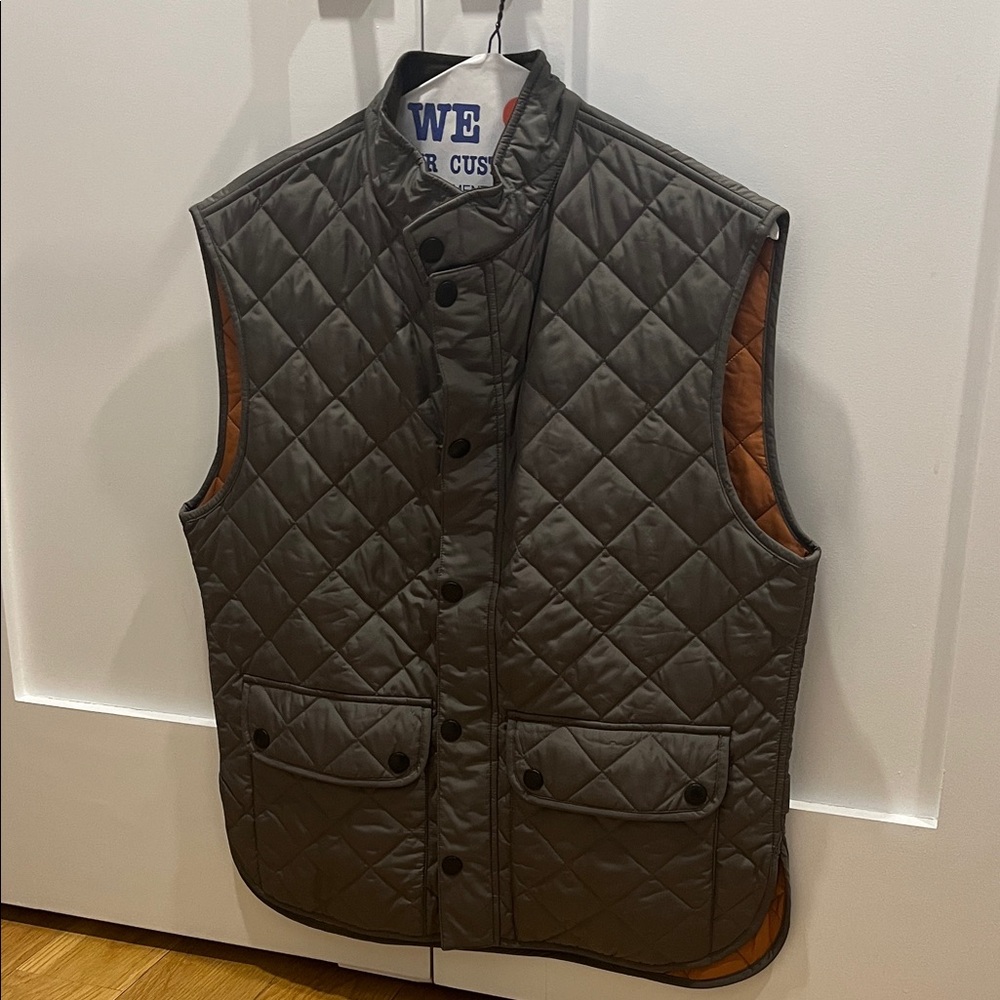 Barbour Men's Quilted Vest - Olive and Brown